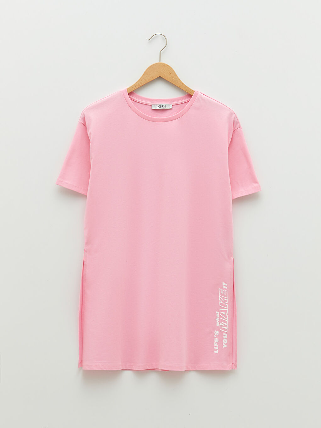 Okrugli izrez, štampano slovo, kratki rukav, pamučna ženska majica-10