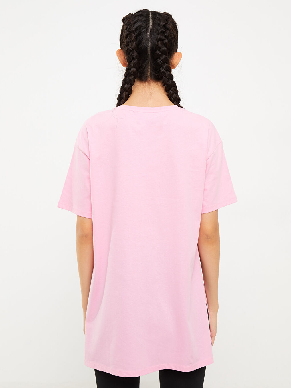 Okrugli izrez, štampano slovo, kratki rukav, pamučna ženska majica-6