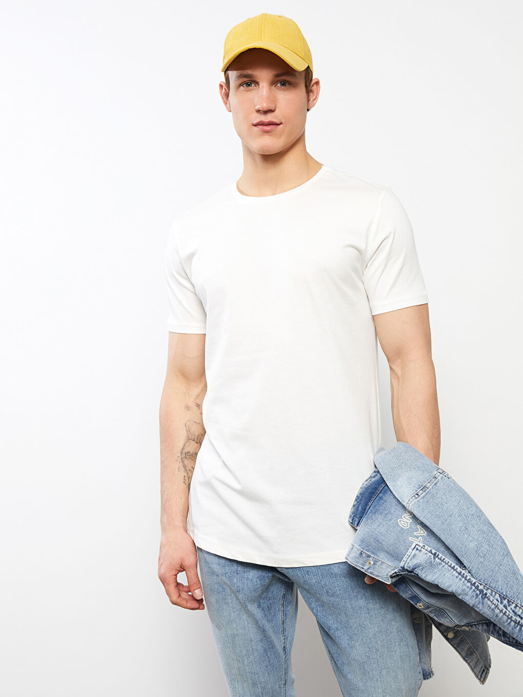 Crew Neck Short Sleeve Basic Combed Cotton Men's T-shirt-1