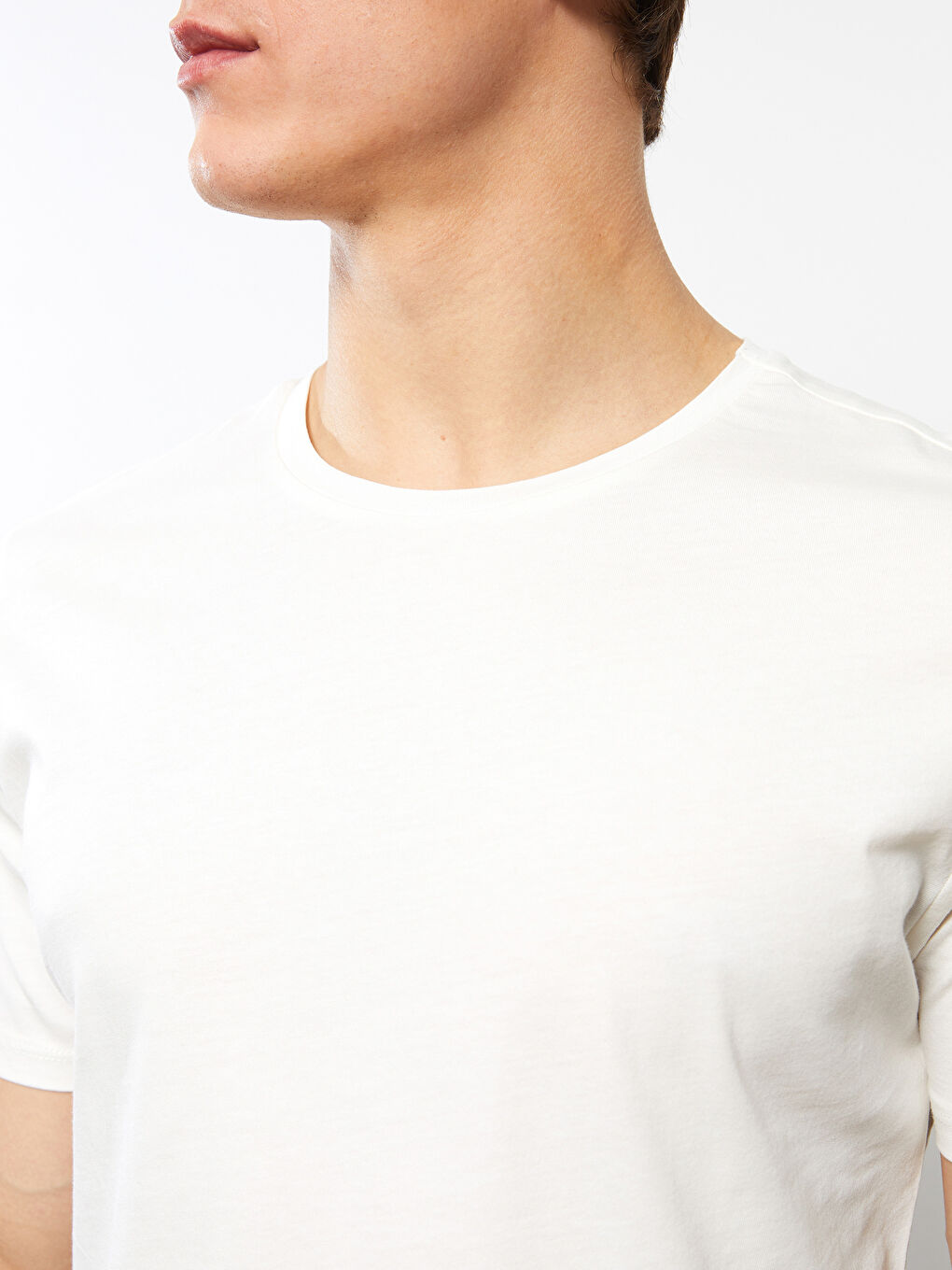 Crew Neck Short Sleeve Basic Combed Cotton Men's T-shirt-2