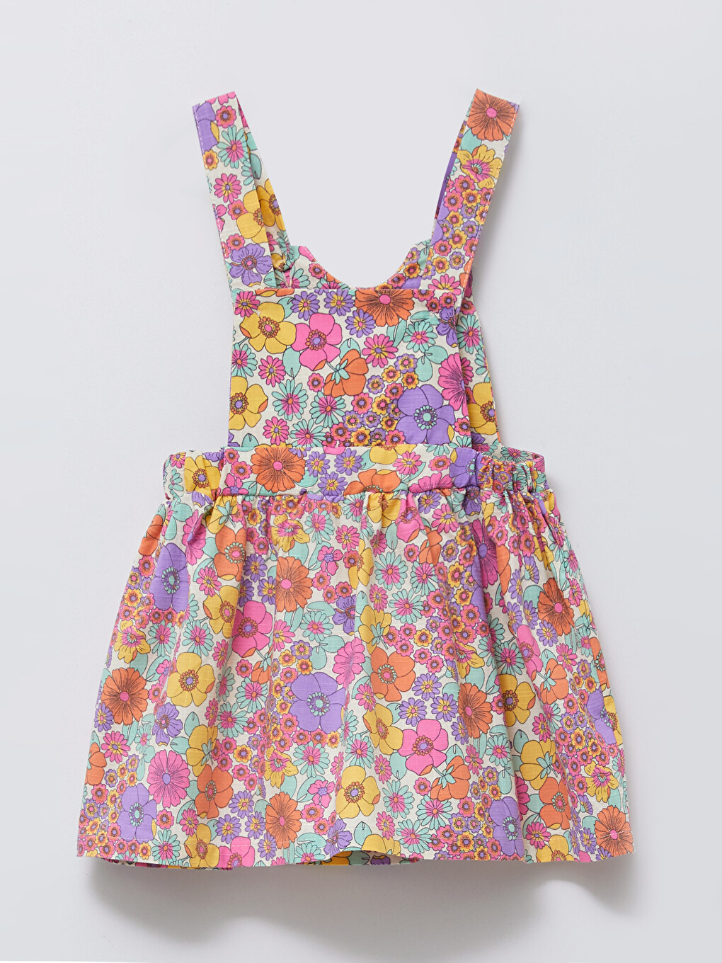 Crew Neck Strap Cotton Printed Baby Girl Dress-1