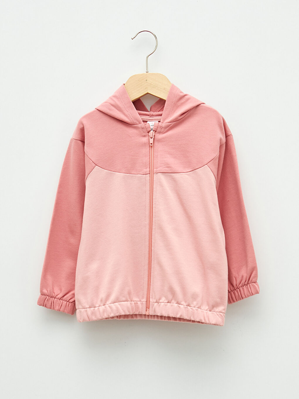 Толстовка на молнии с капюшоном и длинным рукавом для малышки девочки с цветовым блоком