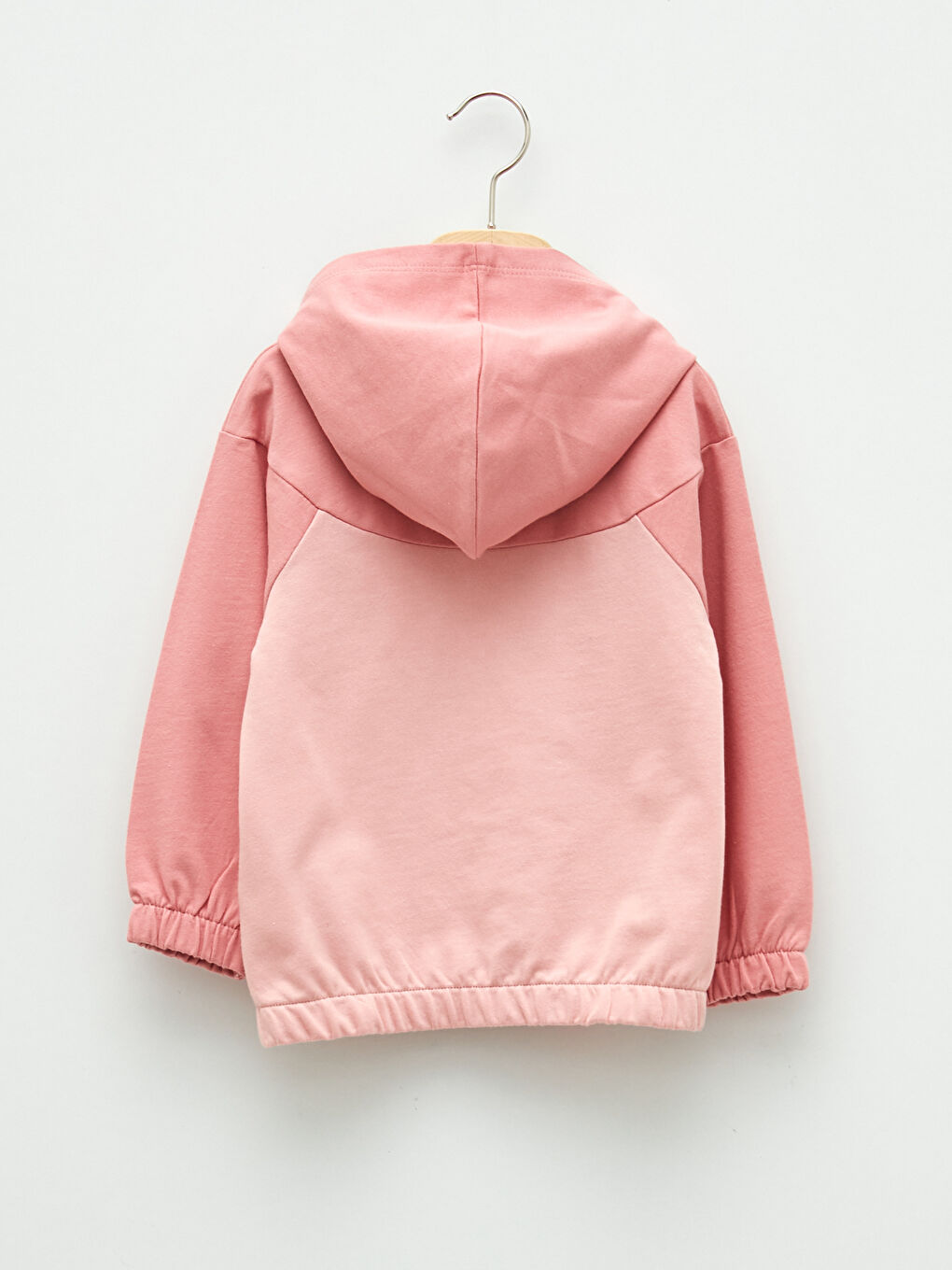 Толстовка на молнии с капюшоном и длинным рукавом для малышки девочки с цветовым блоком-1