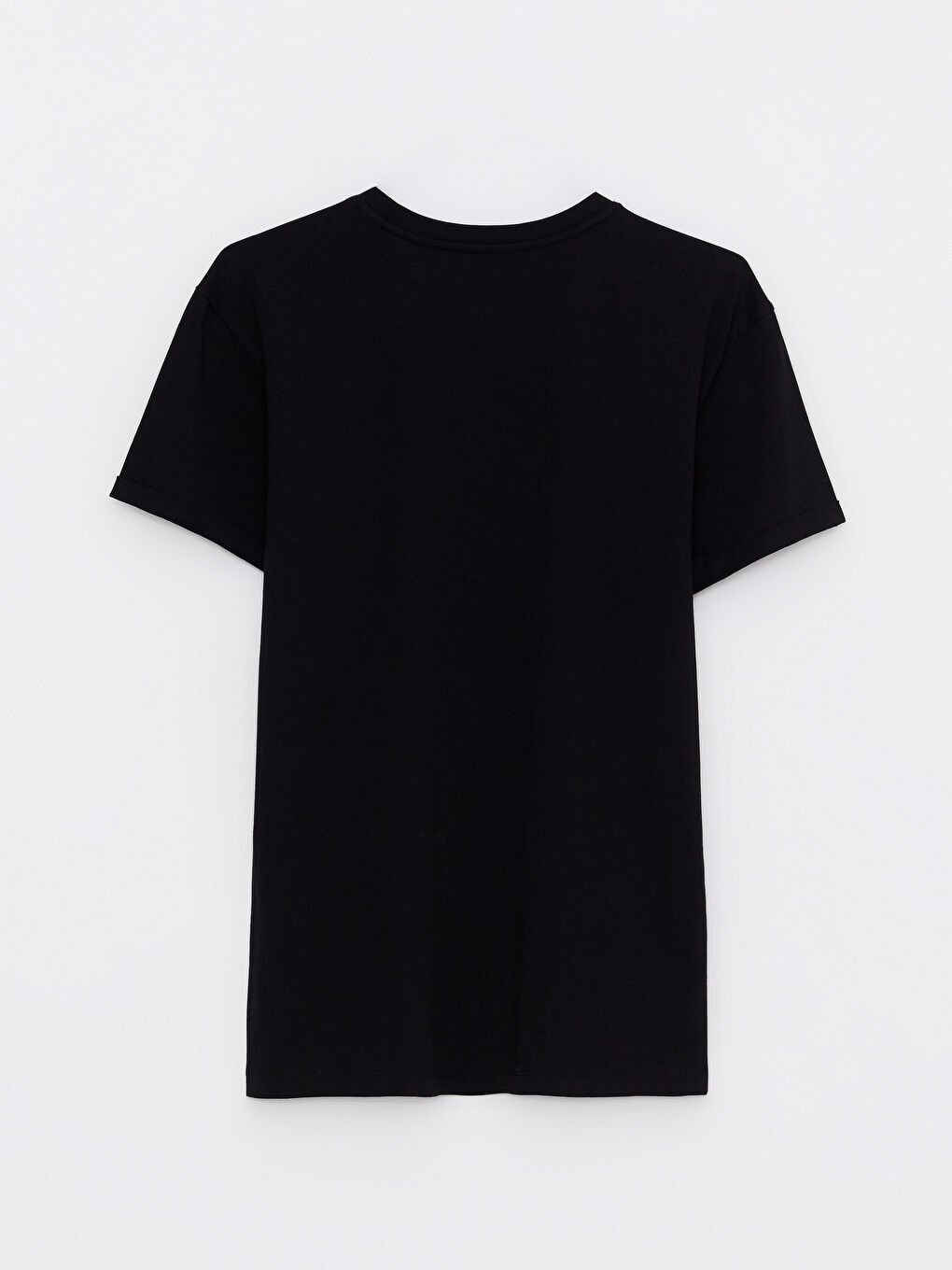 Siyah Bisiklet Yaka Kısa Kollu Baskılı Penye Erkek Tişört-6