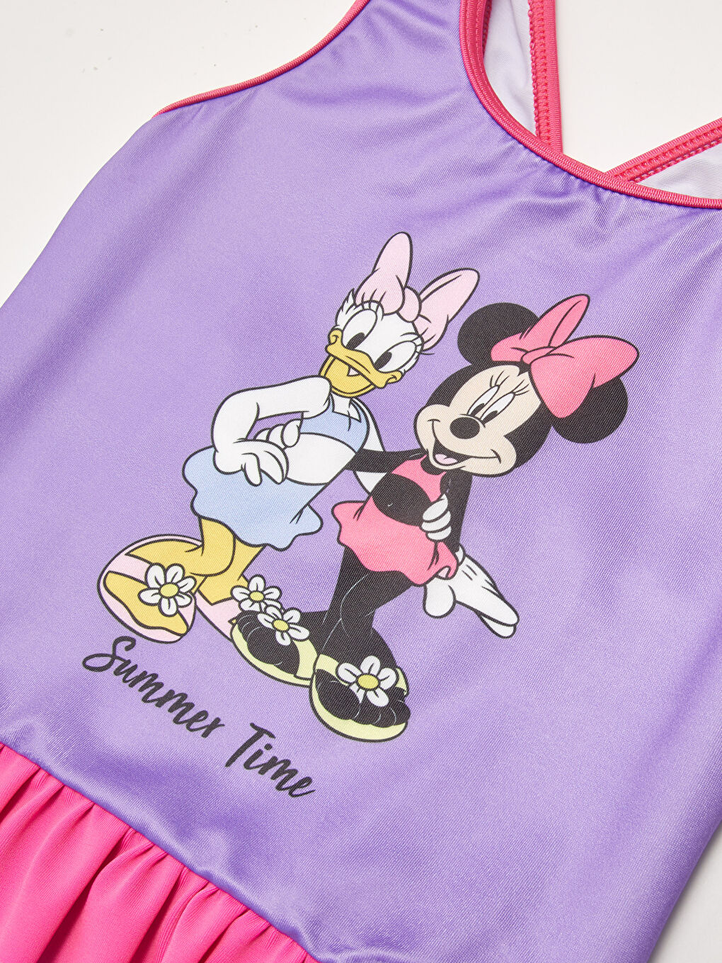 Lila Bisiklet Yaka Baskılı Kız Bebek Mayo-1