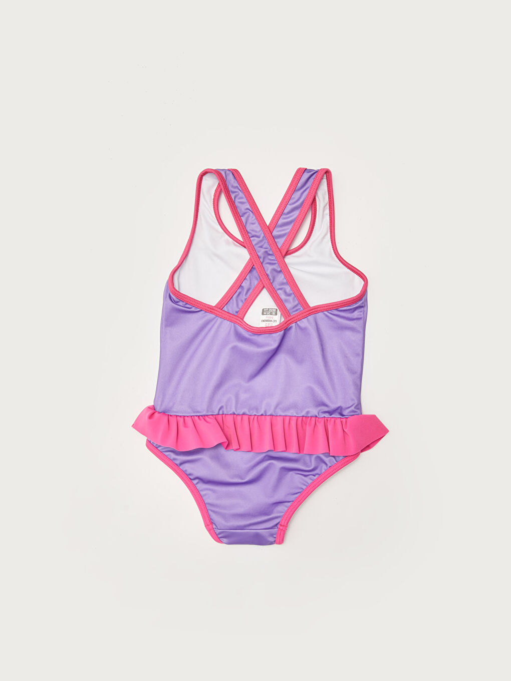 Lila Bisiklet Yaka Baskılı Kız Bebek Mayo-2