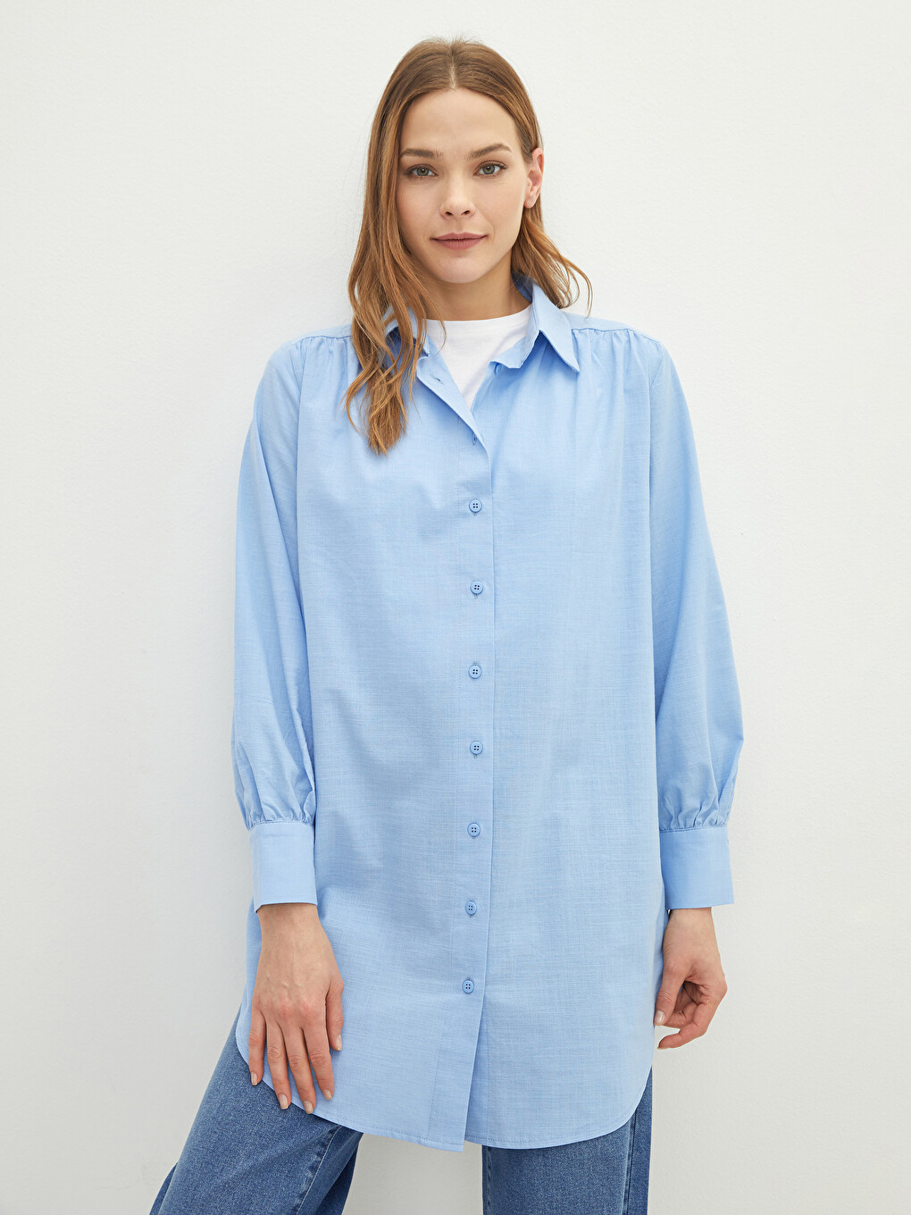 Plain Poplin Women's Shirt Tunic