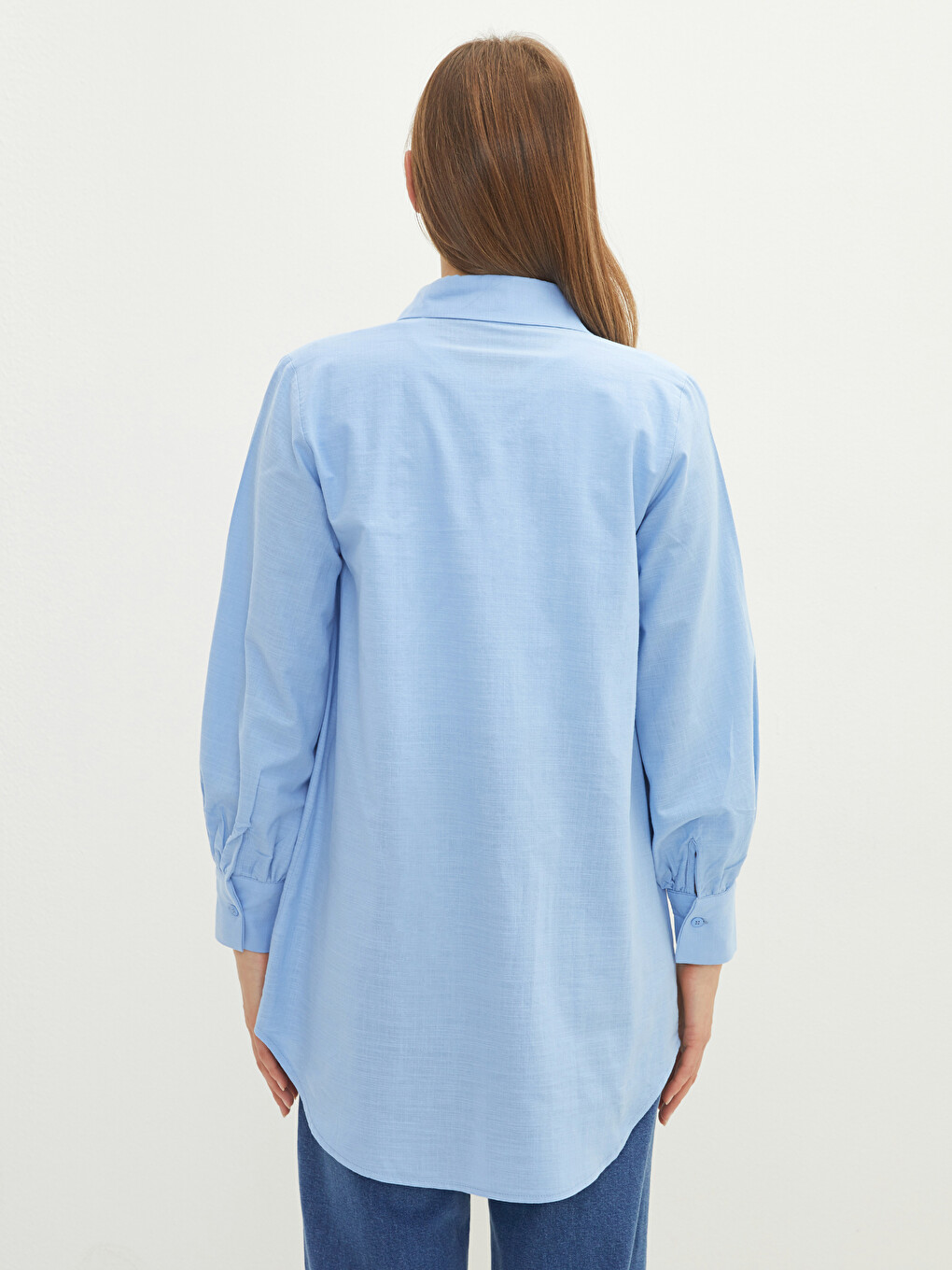 Plain Poplin Women's Shirt Tunic-5