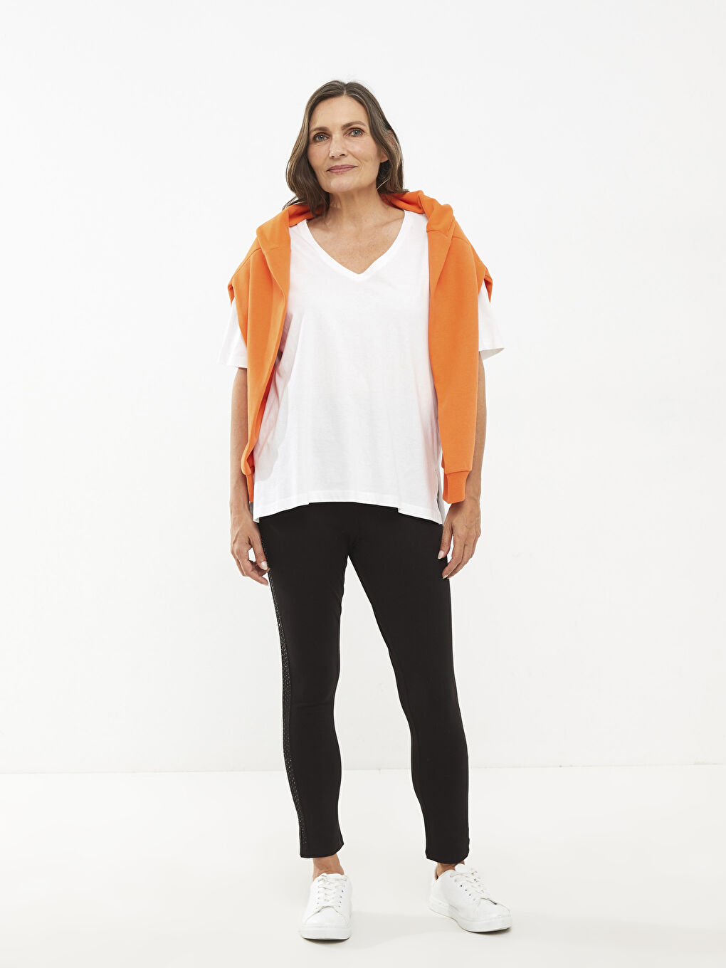 Colanți din Bumbac Imprimat cu Talie Elastică pentru Femei-1