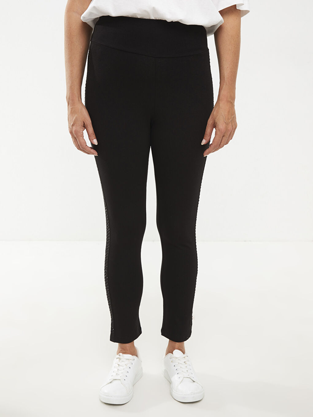 Colanți din Bumbac Imprimat cu Talie Elastică pentru Femei-2