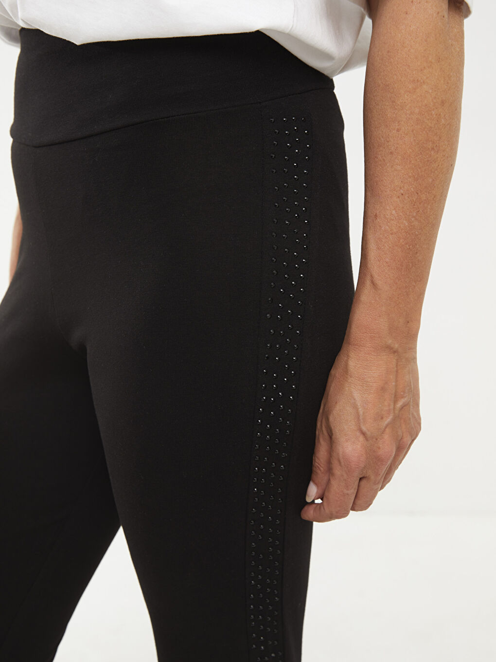 Colanți din Bumbac Imprimat cu Talie Elastică pentru Femei-3