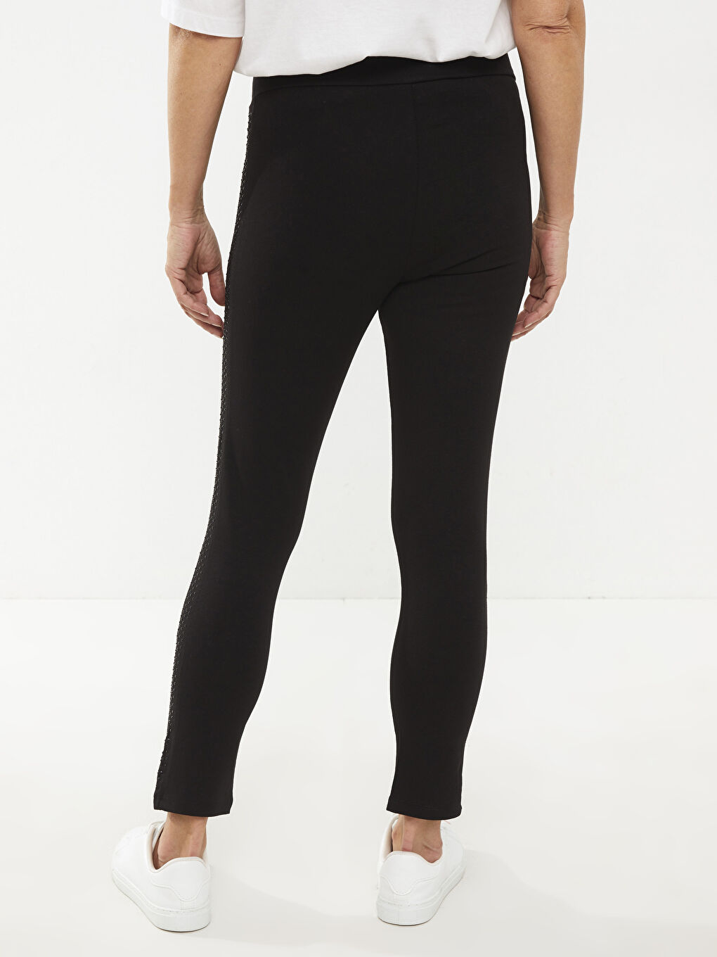 Colanți din Bumbac Imprimat cu Talie Elastică pentru Femei-4