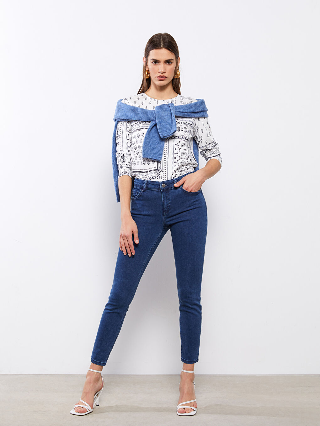 Mercury Skinny Fit Straight Pocket Detailed Women's Rodeo Jean Trousers