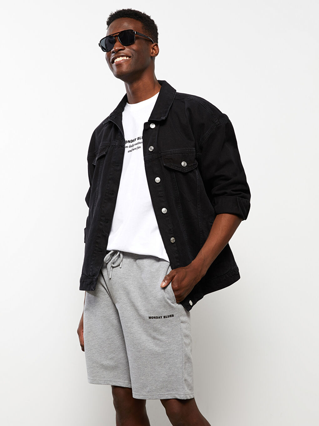 Gri Standart Kalıp Erkek Şort-2