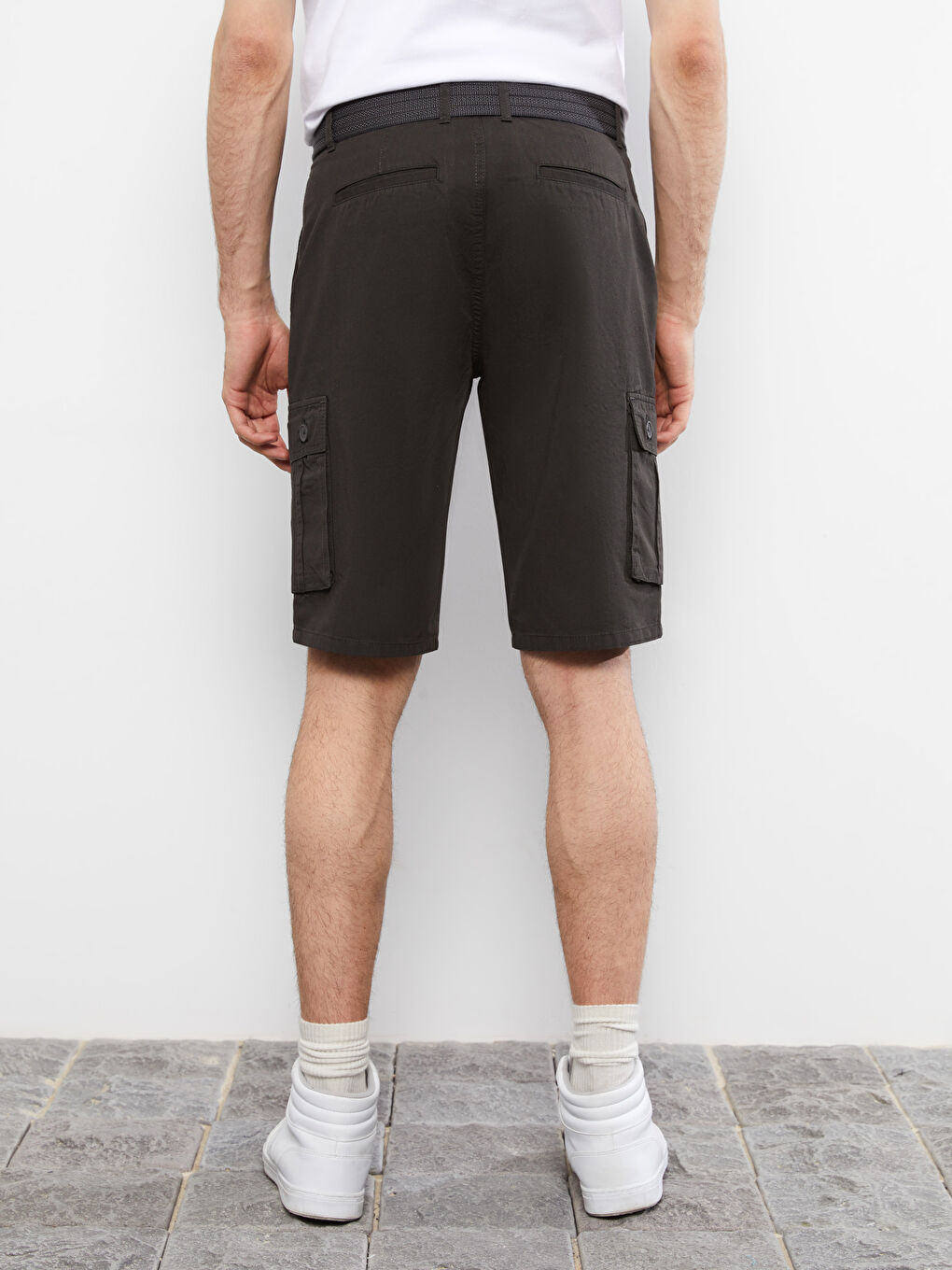 XSIDE Gri Standart Kalıp Gabardin Erkek Şort - 4