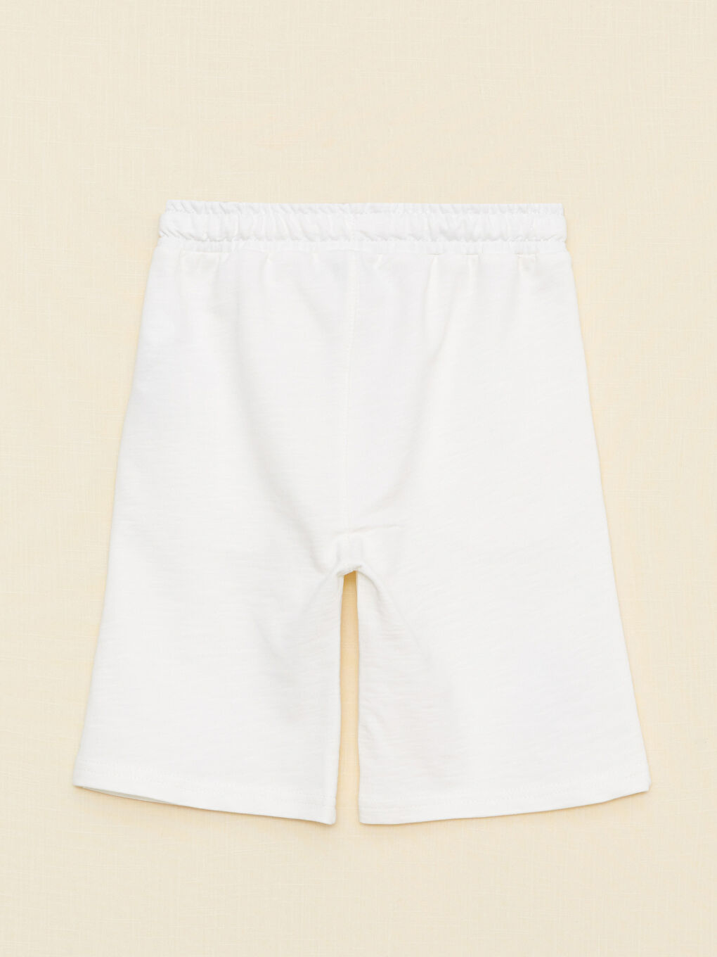 Ekru Beli Lastikli Baskılı Erkek Çocuk Şort-1