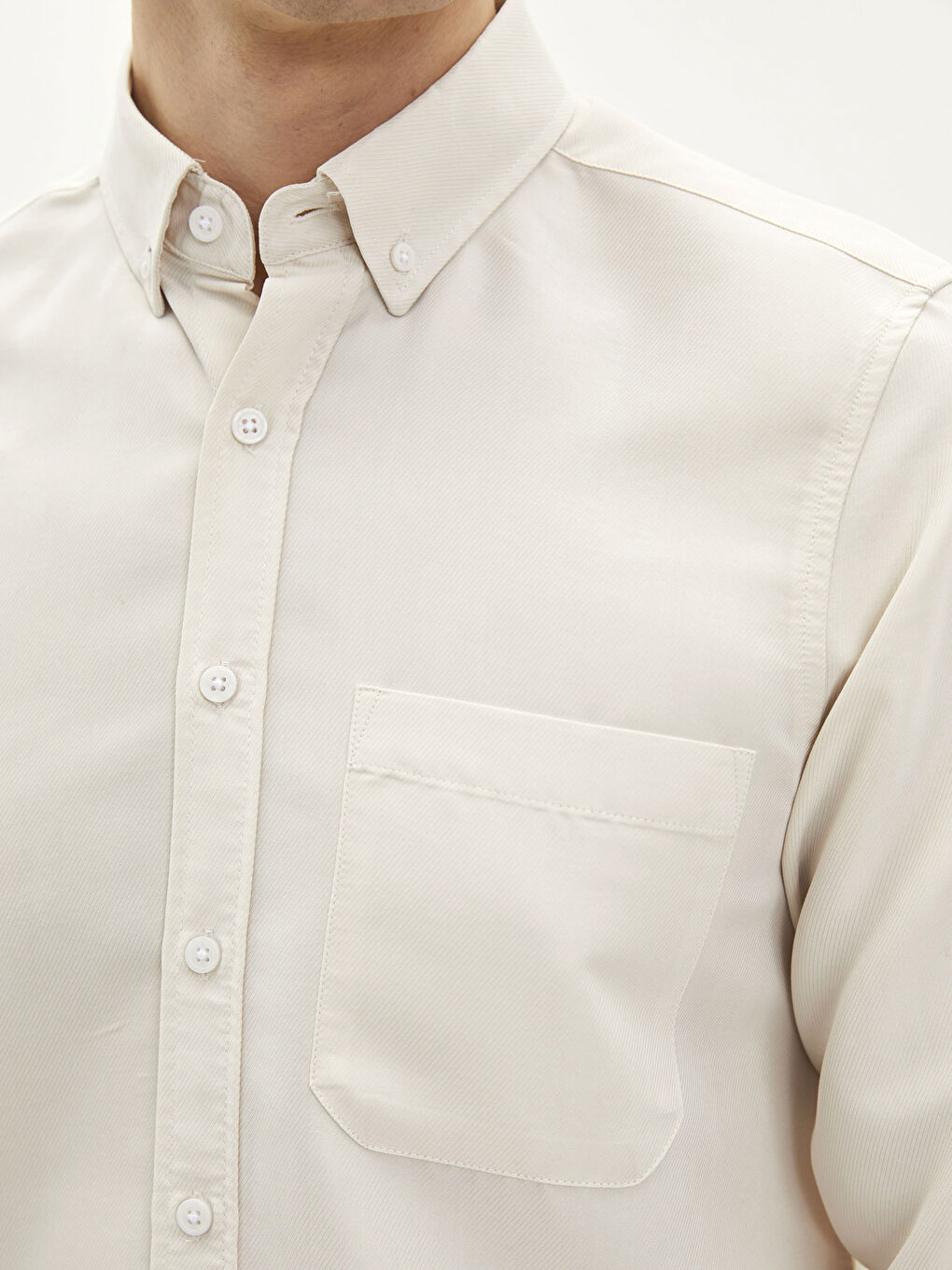 Regular Fit Long Sleeve Men's Poplin Shirt-2