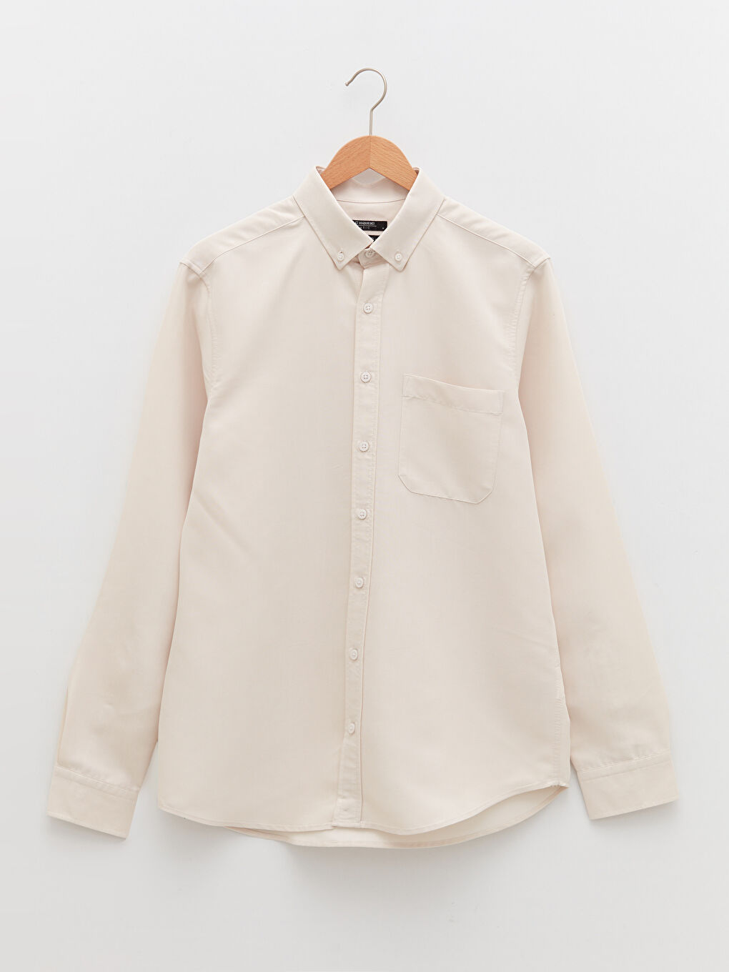 Regular Fit Long Sleeve Men's Poplin Shirt-4