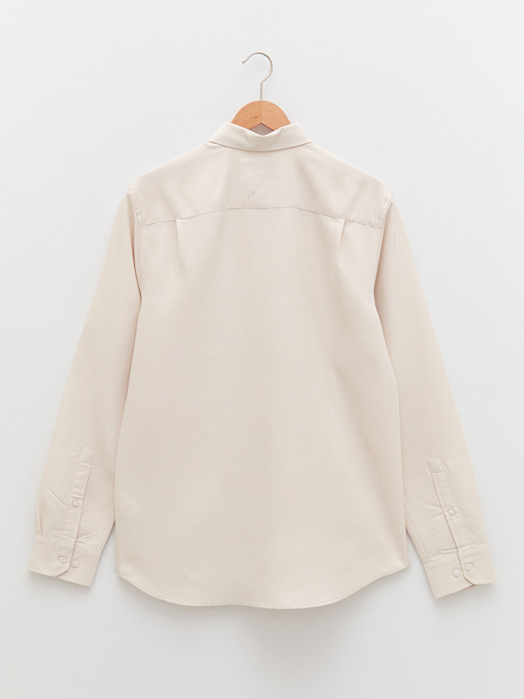 Regular Fit Long Sleeve Men's Poplin Shirt-5