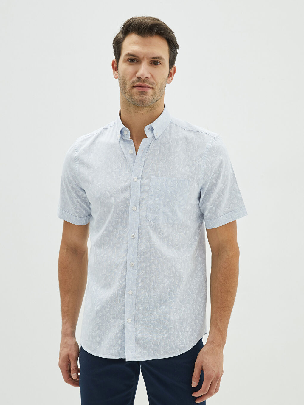 Karışık Regular Fit Kısa Kollu Erkek Gömlek-1