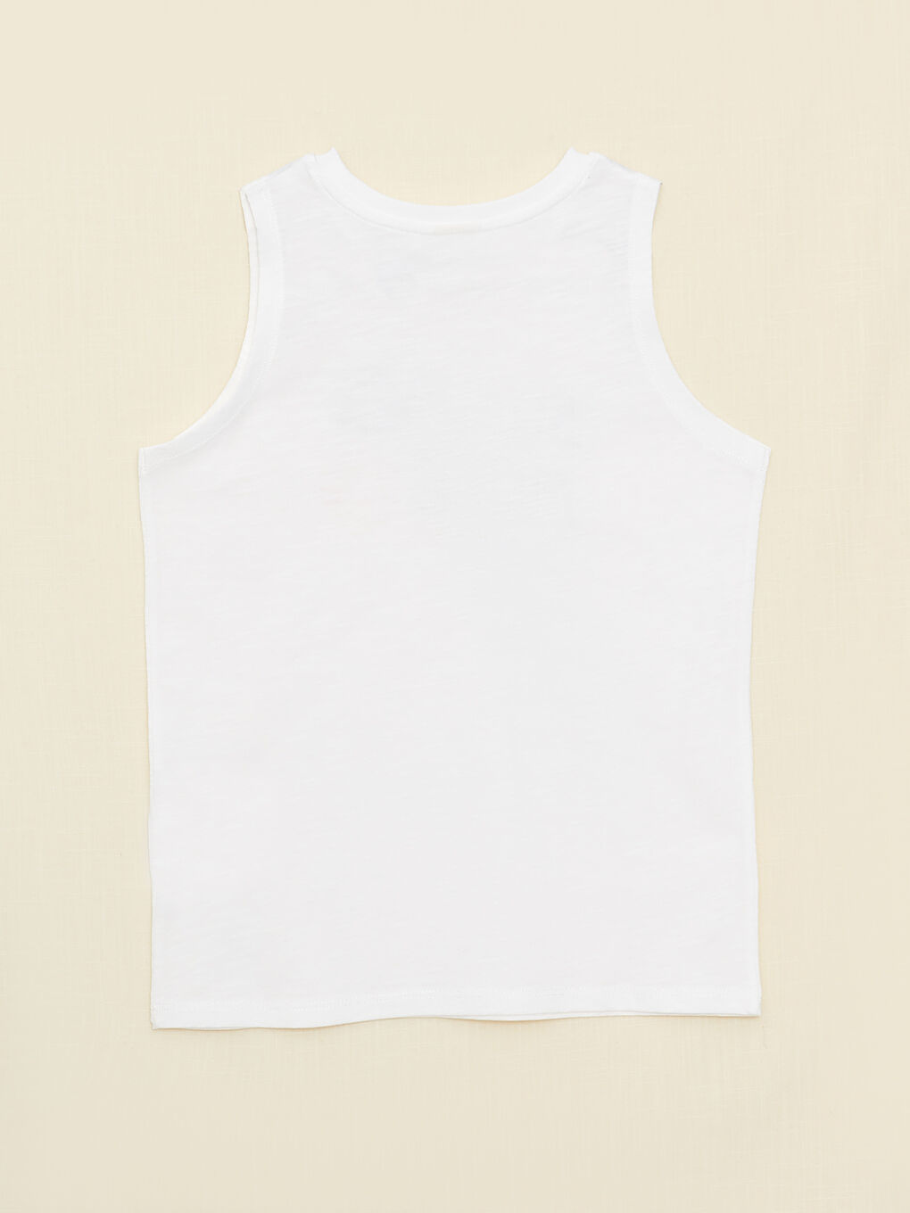 Ekru Bisiklet Yaka Baskılı Erkek Çocuk Atlet-1