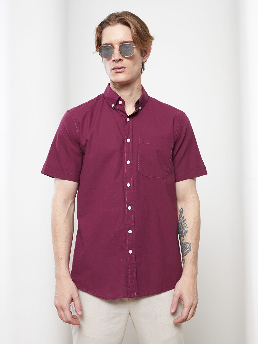 Regular Fit Short Sleeve Men's Shirt-1