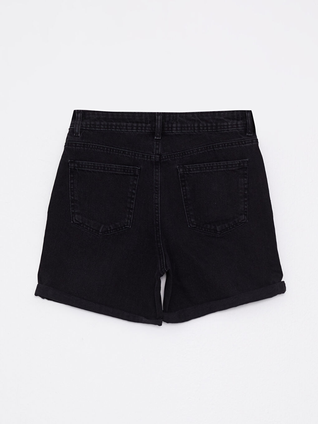 Short En Jean Rodeo Pour Femmes Taille Haute Coupe Standard Avec Poches Droites Détaillées-6