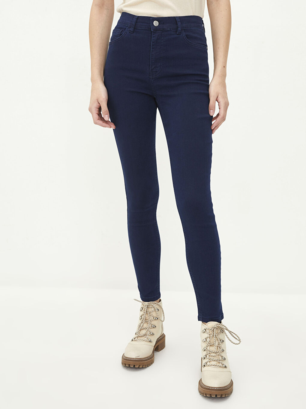 High Waist Mercury Skinny Fit Women's Jean Pants with Pocket Detail-1