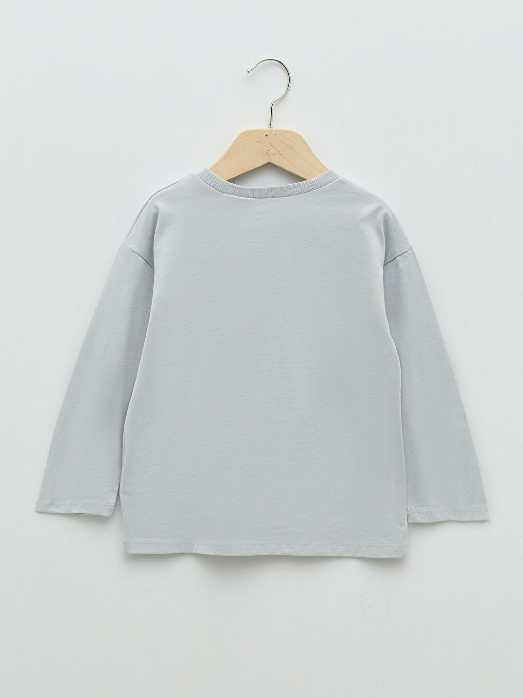 Bisiklet Yaka Uzun Kollu Bugs Bunny Baskılı Erkek Bebek Tişört-1