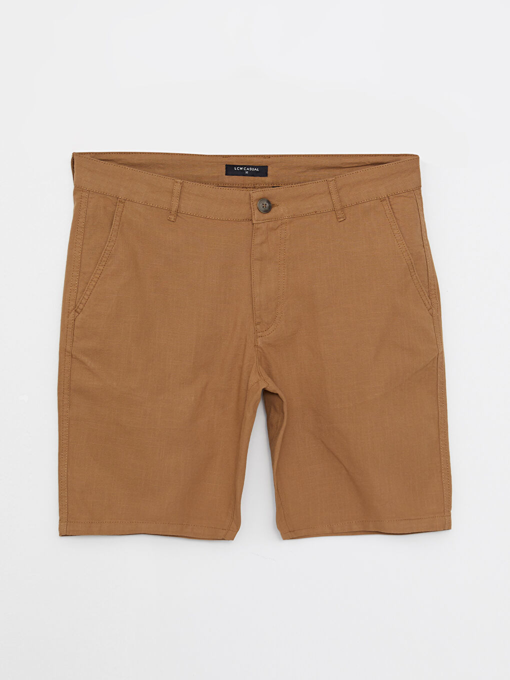 Bej Standart Kalıp Gabardin Erkek Şort
