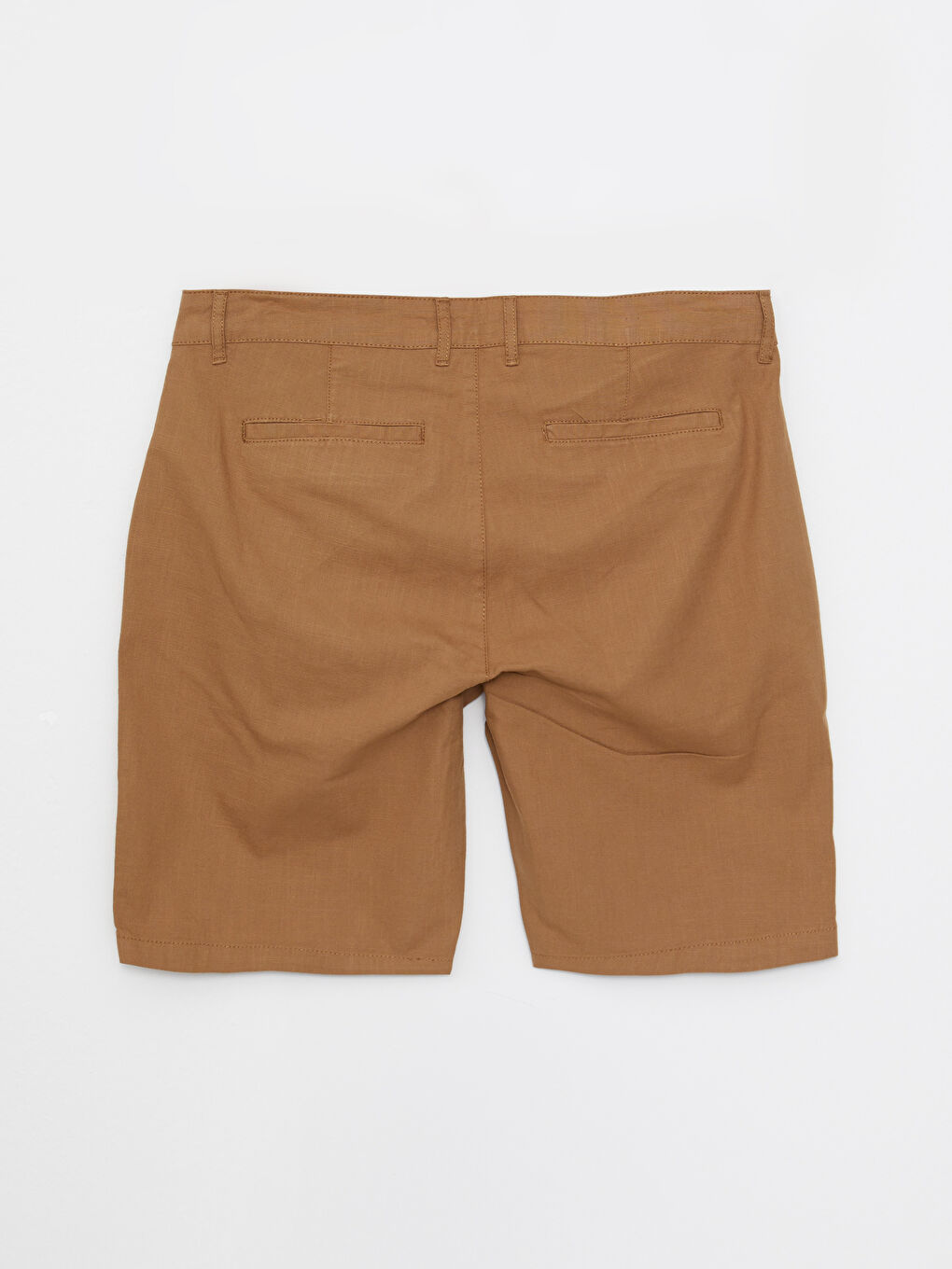 Bej Standart Kalıp Gabardin Erkek Şort-1