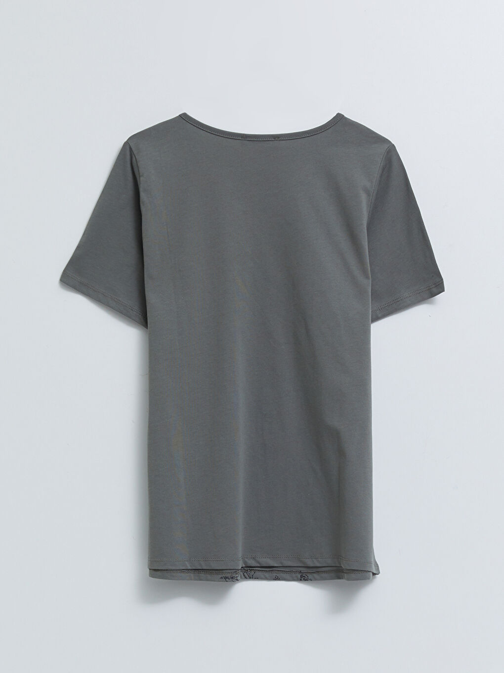 Crew Neck Printed Short Sleeve Cotton Women's T-shirt-6