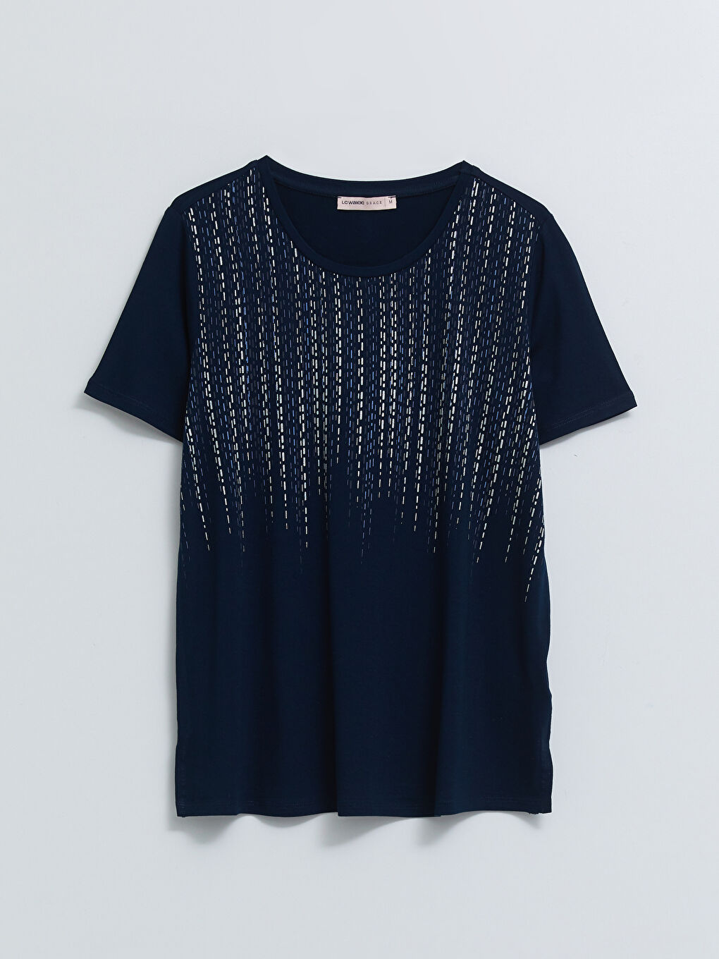 Crew Neck Patterned Short Sleeve Women's T-Shirt-4