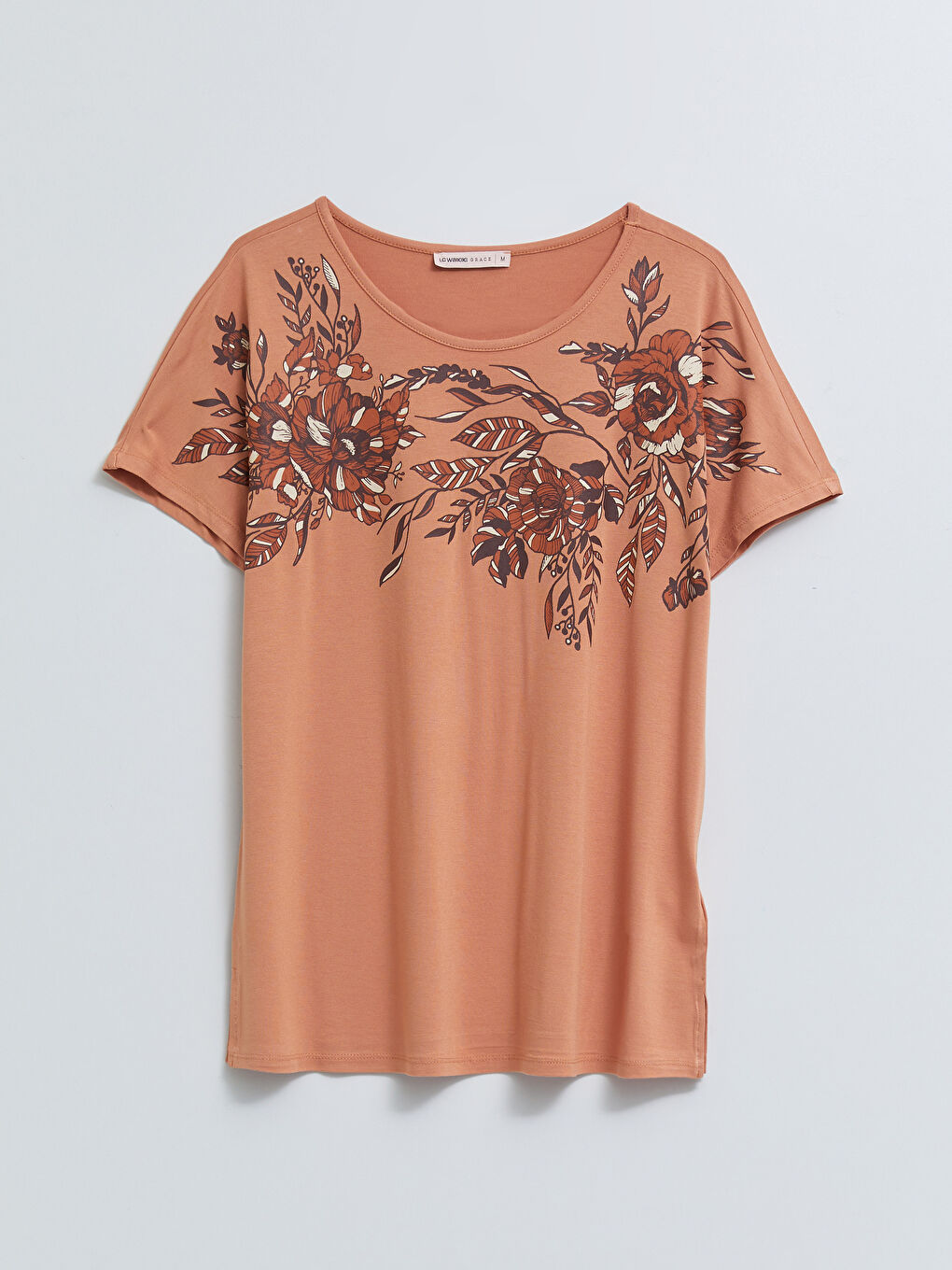 Crew Neck Printed Short Sleeve Women's T-shirt -S2FT89Z8-GLC