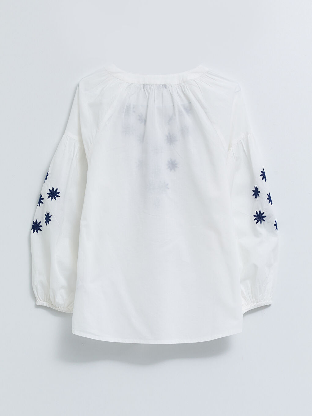 ჰალსტუხიანი საყელო მოქარგული პოპლინის ქსოვილი ქალებისთვის ბლუზი-6