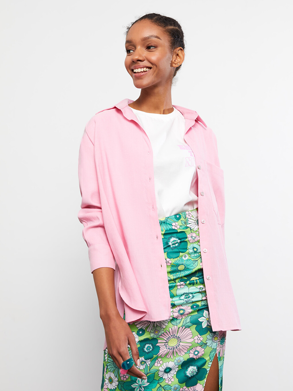 Chemise Boutonnée À Manches Longues Régulière Pour Femmes-1