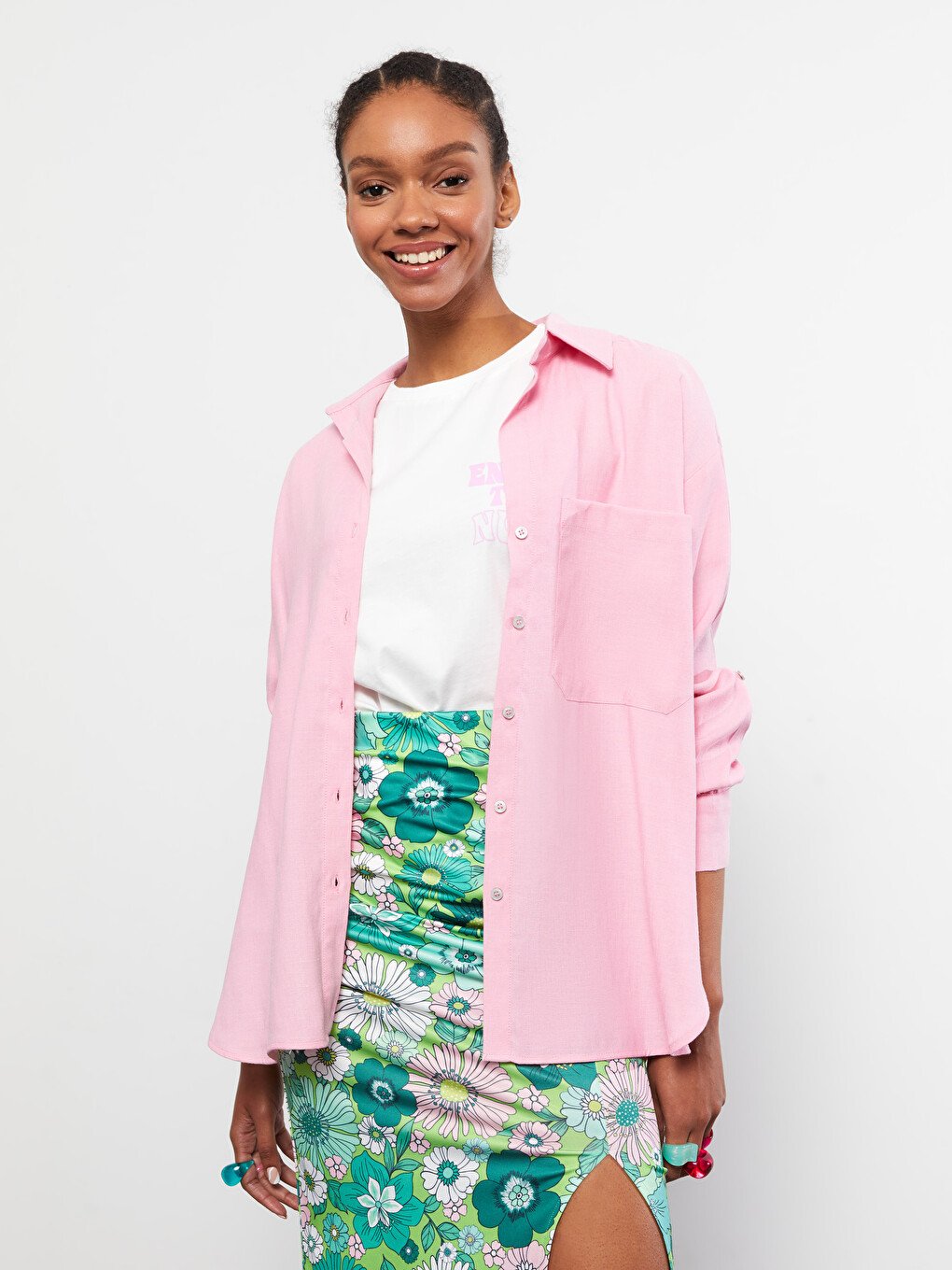 Chemise Boutonnée À Manches Longues Régulière Pour Femmes-2