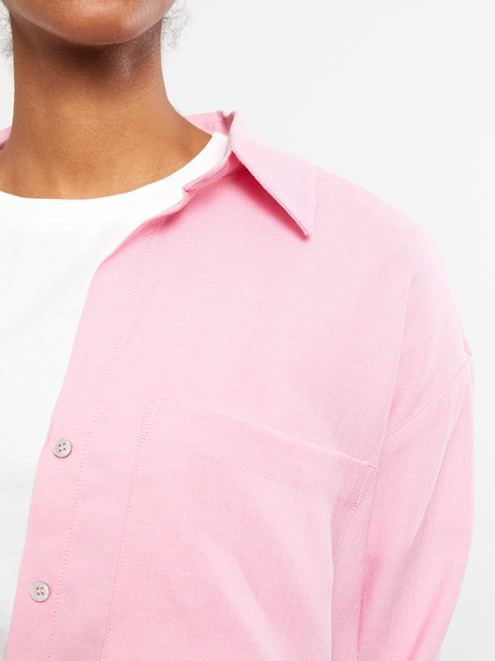 Chemise Boutonnée À Manches Longues Régulière Pour Femmes-3