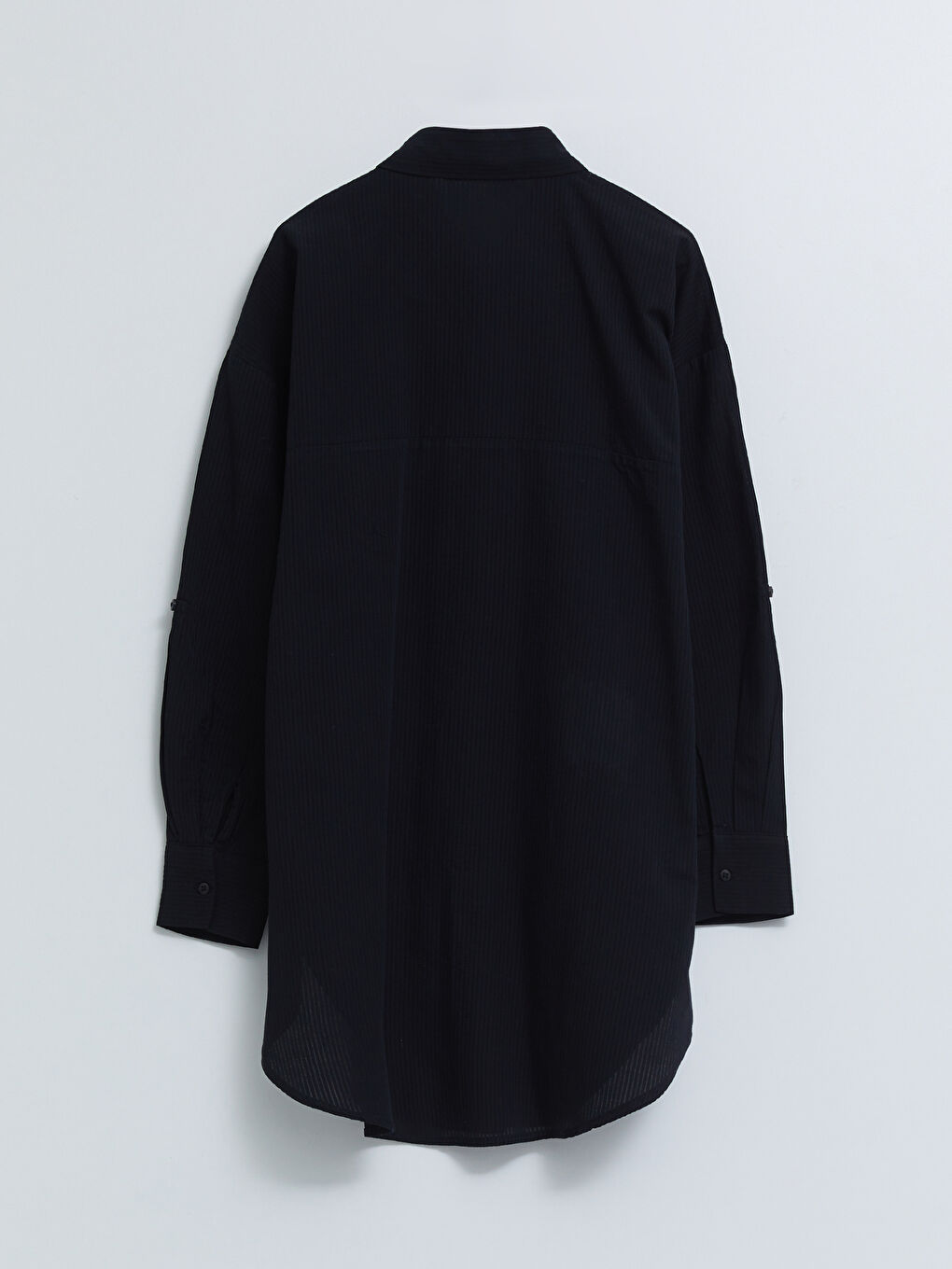 Siyah Çizgili Uzun Kollu Poplin Kadın Gömlek Tunik-6