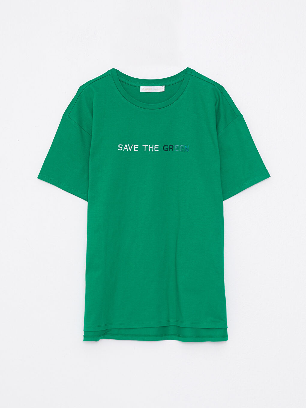 Crew Neck Embroidered Short Sleeve Cotton Women's T-Shirt-5