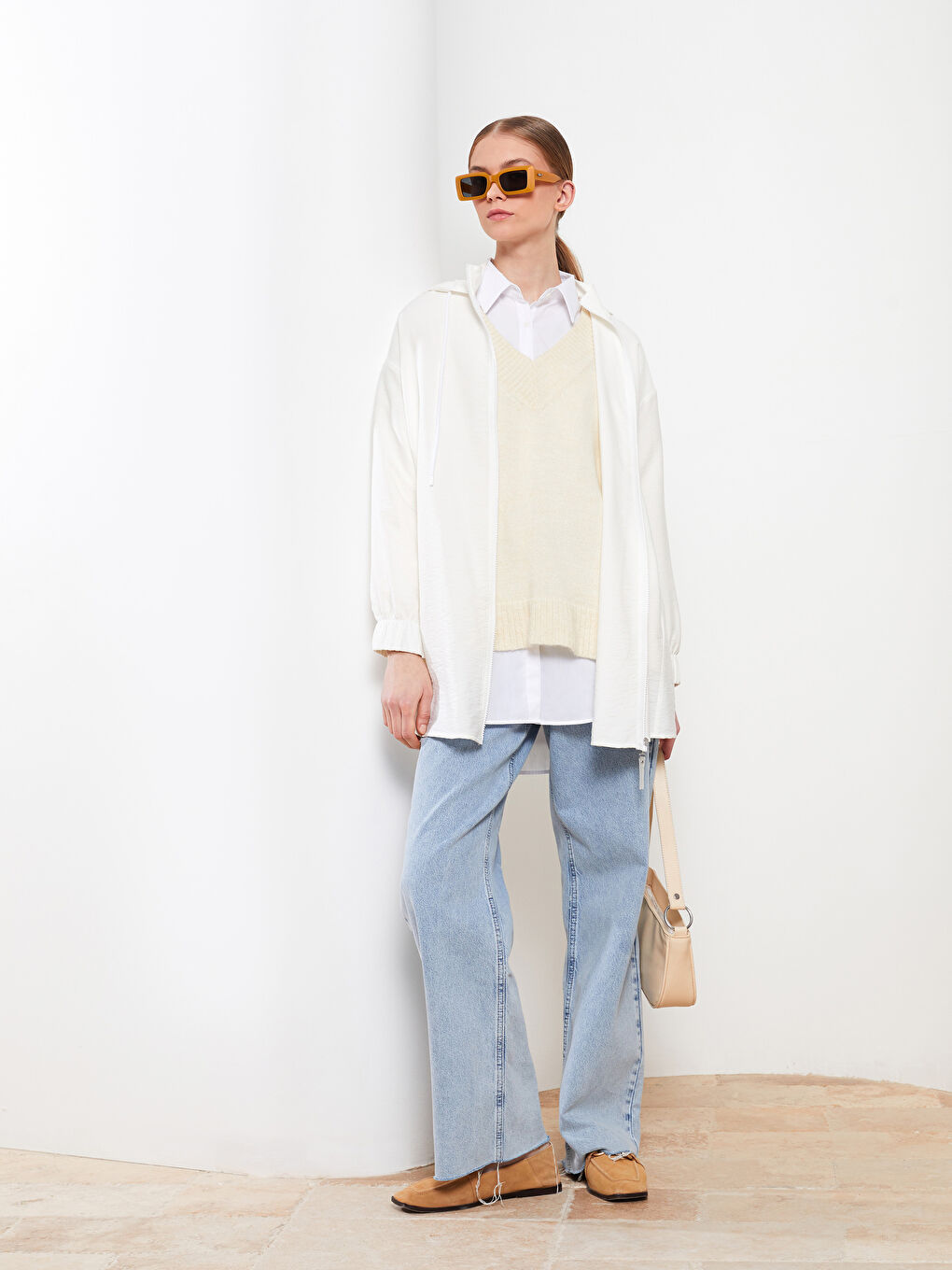 Hooded Plain Long Sleeve Oversize Women's Tunic-2