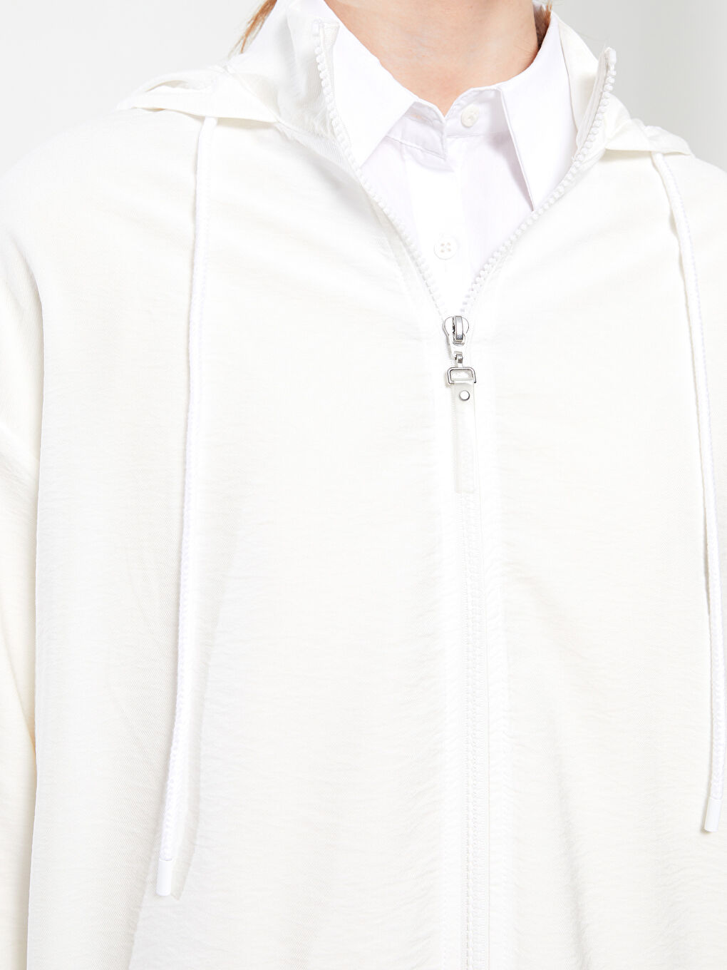 Hooded Plain Long Sleeve Oversize Women's Tunic-4