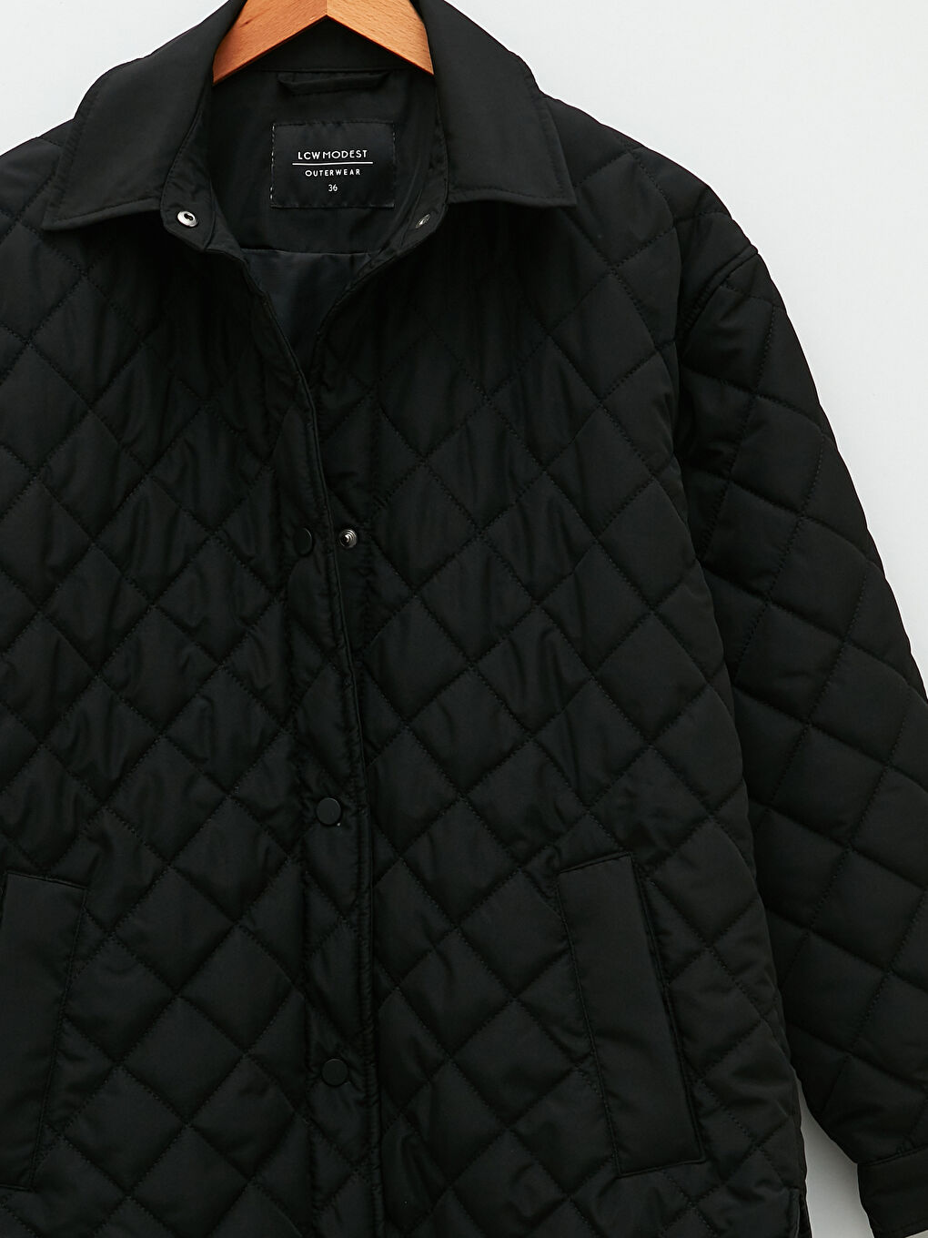 LCW Modest Gömlek Yaka Kapitone Kadın Şişme Mont -S2FU76Z8-CVL