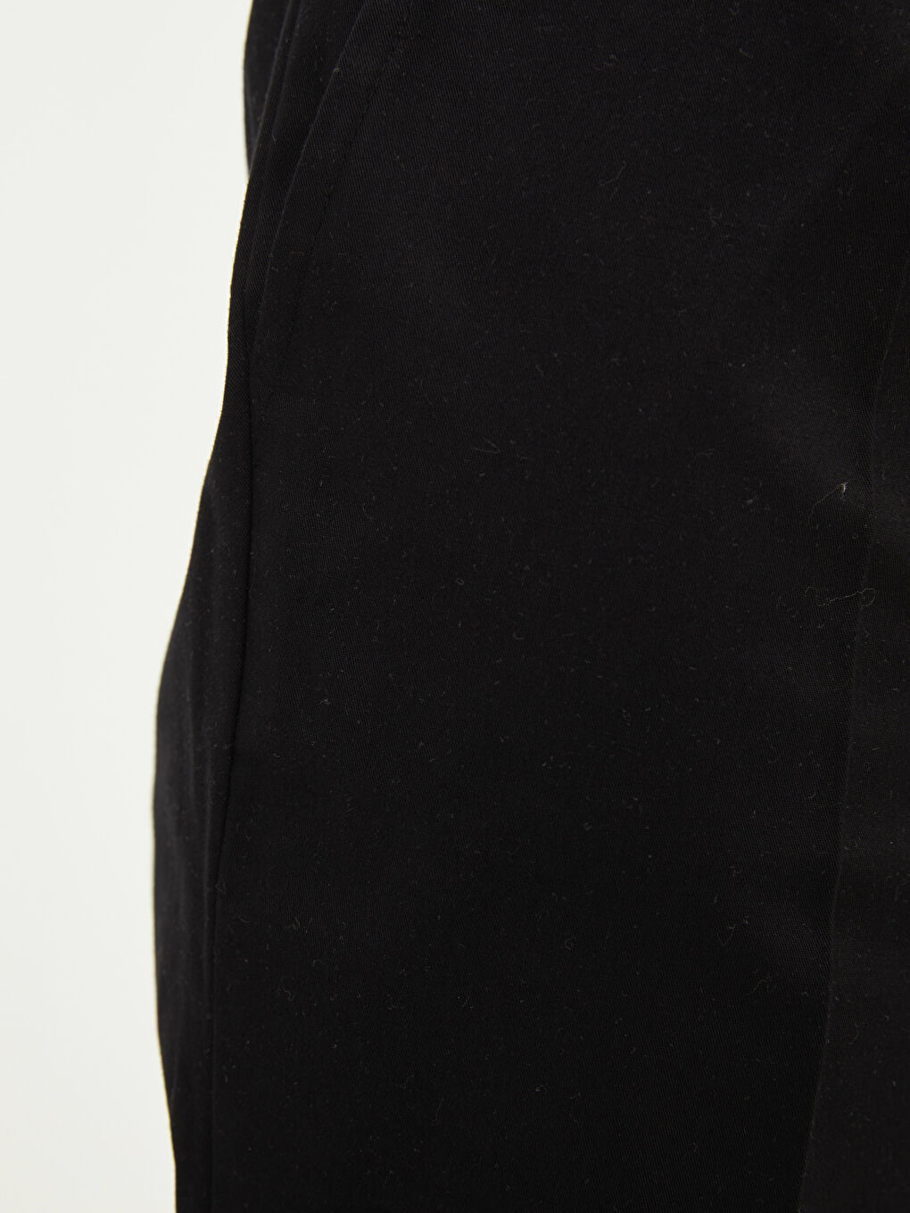 Siyah Beli Lastikli Düz Cep Detaylı Gabardin Kadın Pantolon-2