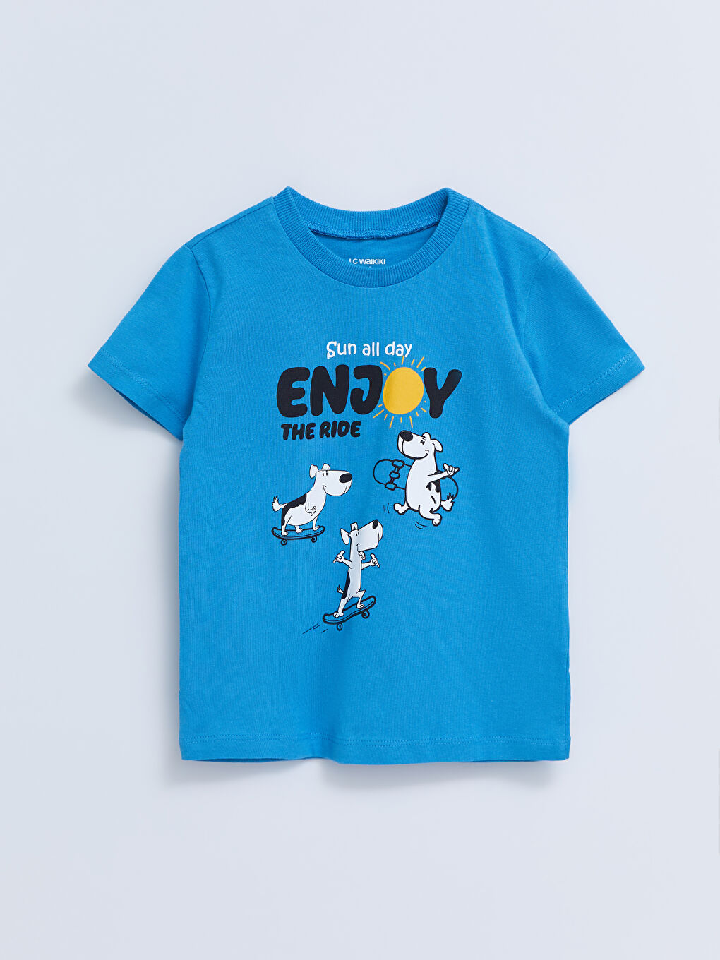 Crew Neck Short Sleeve Printed Baby Boys' T-Shirt