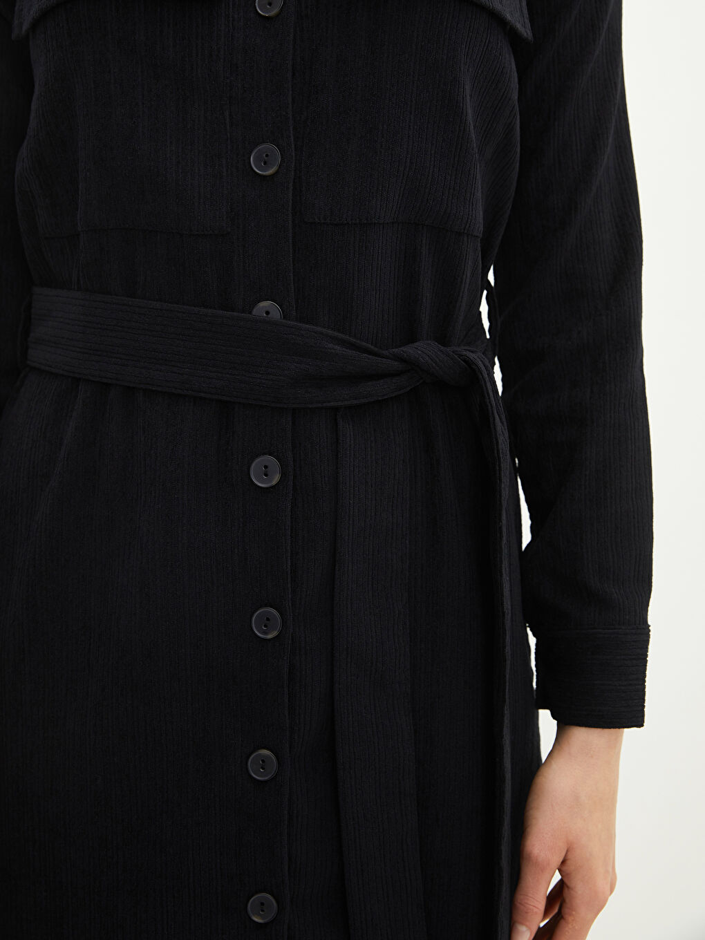 Front Button Closure Straight Long Sleeve Women's Shirt Shirt Dress -S2FV03Z8-RQL