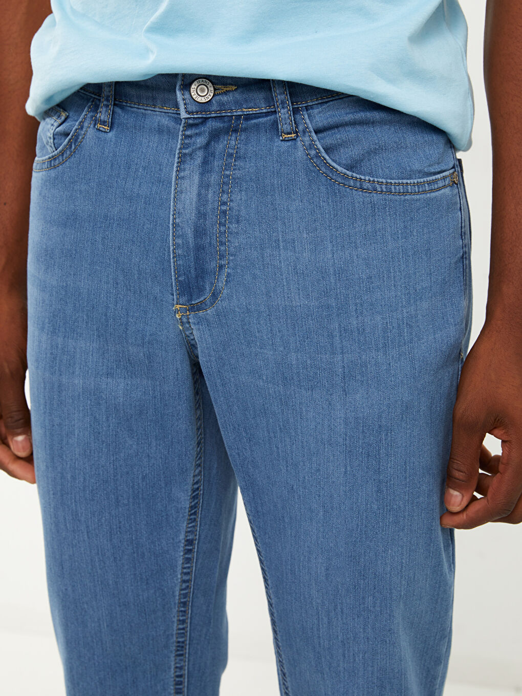 بنطلون جينز رجالي 750 سليم فيت-2