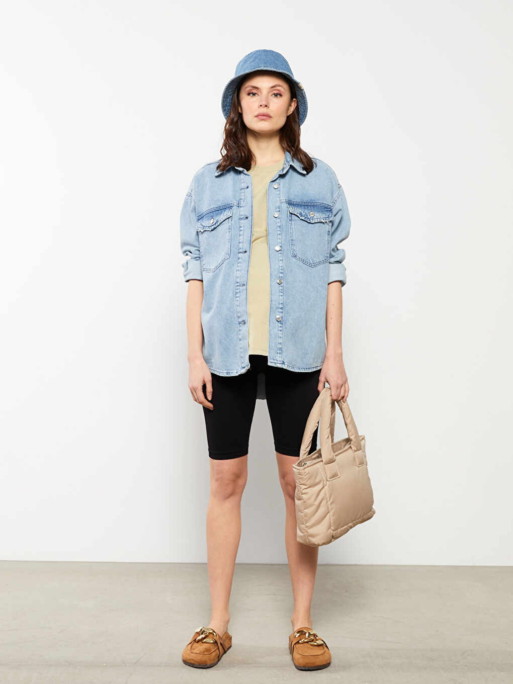 Siyah Beli Lastikli Düz Hamile Biker Tayt-2