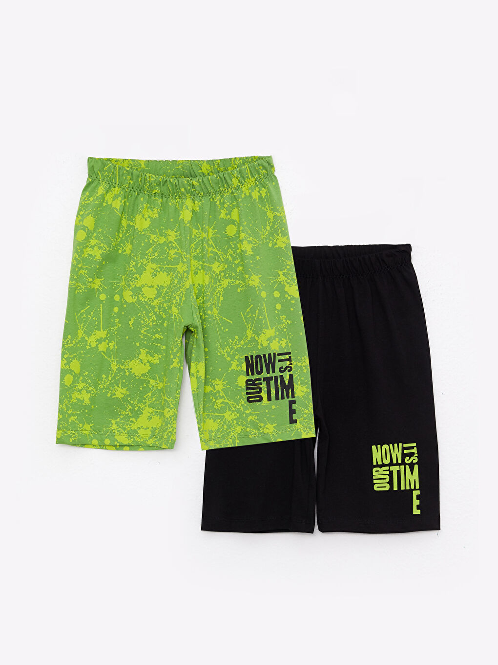 LCW Kids Elastic Waist Printed Cotton Boy Pajamas Shorts 2 Pieces -S2FV46Z4-CVL