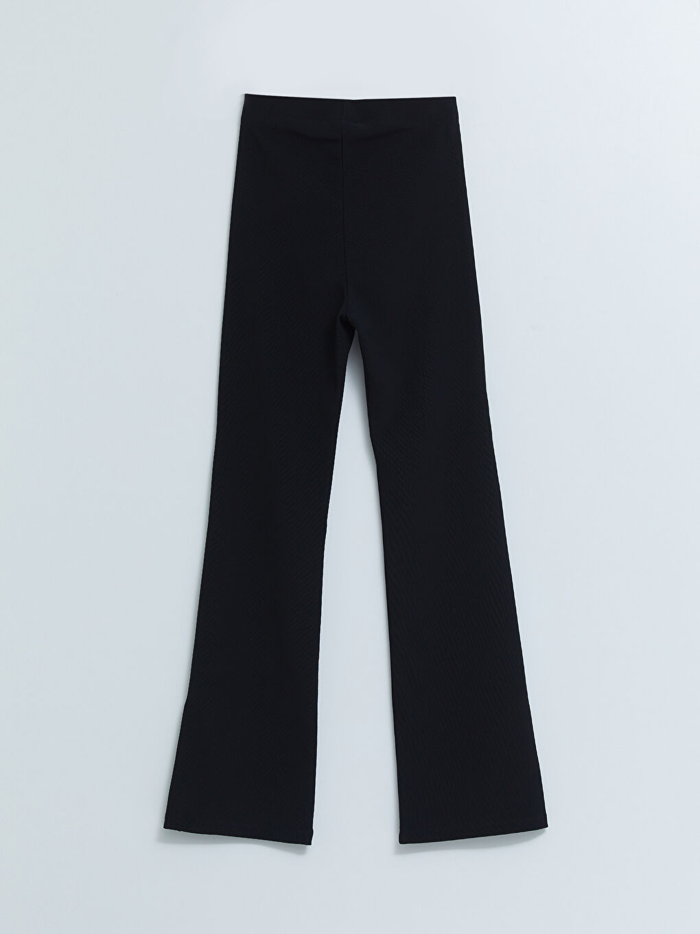 Siyah Normal Bel Standart Fit Düz İspanyol Paça Kadın Pantolon-7